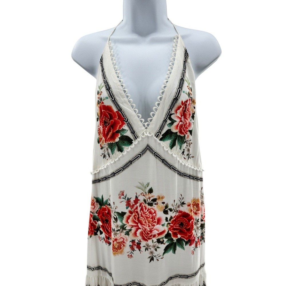 FARM Rio Vibrant Floral Maxi Dress in White and Blue - Picture 3 of 9